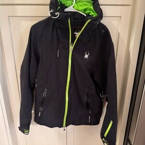 Spyder Men's Pryme Jacket in Black / Mantis Green Size Small